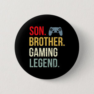 Funny Gaming Boys Girls Men Gamer Brother Video Ga 6 Cm Round Badge