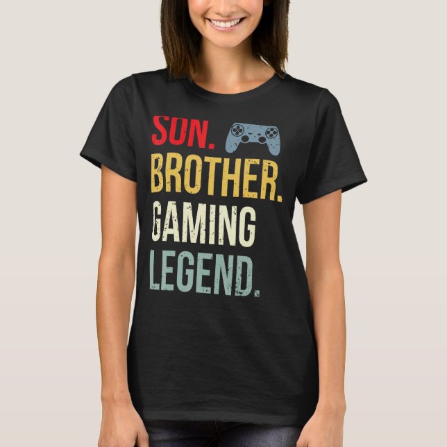 Funny Gaming Boys Girls Men Gamer Brother Video Ga T-Shirt (Front)