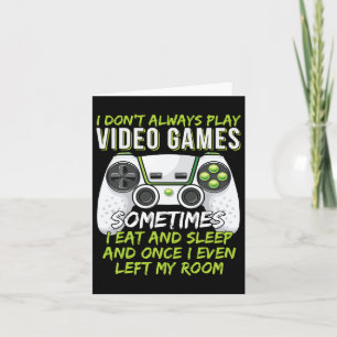 Funny Gaming Boys Girls Men Gamer Video Game 4 Card