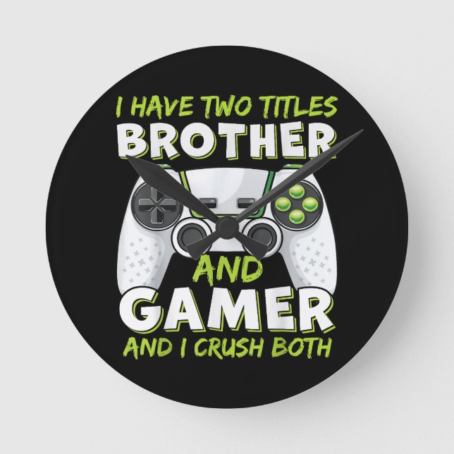 Funny Gaming Boys Girls Men Gamer Video Game Round Clock (Front)