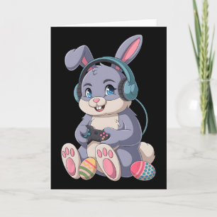 Funny Gaming Bunny Easter Gamer Rabbit Video Game  Card