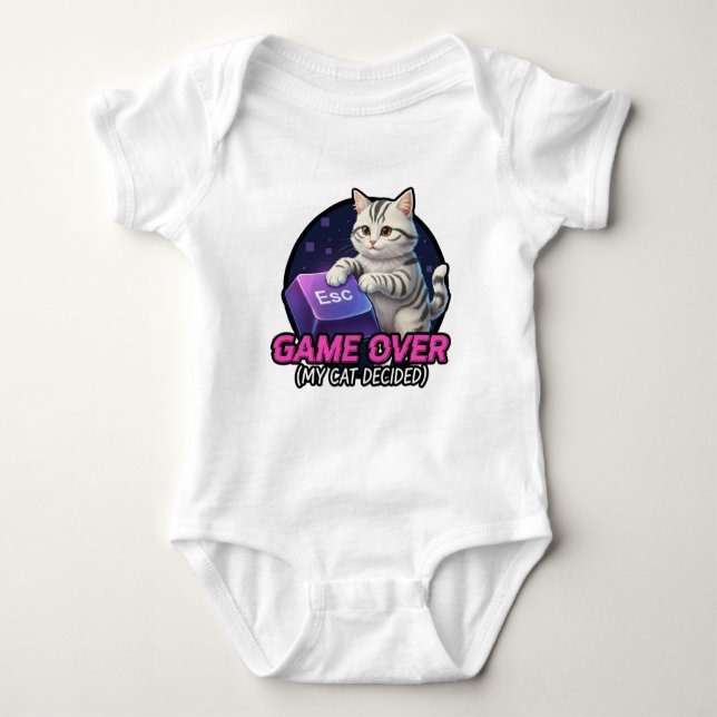 ​Funny Gaming Cat Gamer Gift - My Cat Decided Game Baby Bodysuit (Front)