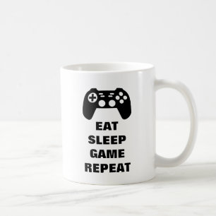 Funny gaming coffee mug   Eat sleep game repeat