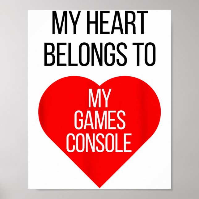 Funny Gaming Console Valentines Day Gift For Gamer Poster (Front)