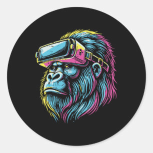 Funny Gaming Cool Video Games Gamer Men Boys Kids Classic Round Sticker