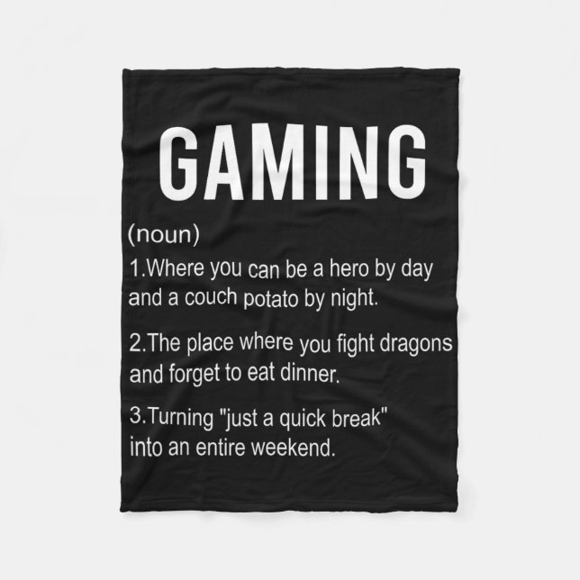 Funny Gaming Definition2  Fleece Blanket (Front)