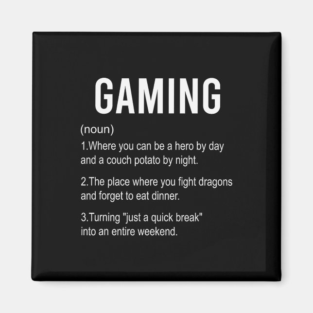 Funny Gaming Definition2  Magnet (Front)