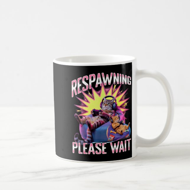 Funny Gaming Gamer Cat  Coffee Mug (Right)