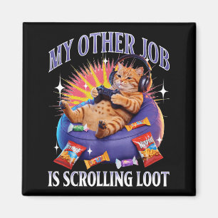 Funny Gaming Gamer Cat  Magnet