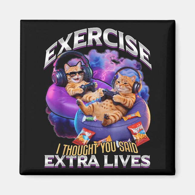 Funny Gaming Gamer Cat  Magnet (Front)