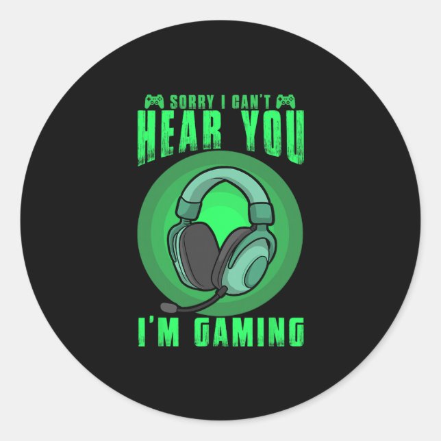 Funny Gaming Gamer Game Controller Video Gaming Fo Classic Round Sticker (Front)