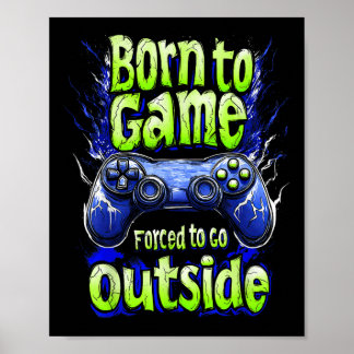 Funny Gaming Graphic Tee For Kids Boys Teens Video Poster