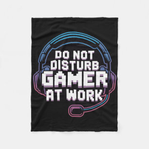 Funny Gaming Headset Humour Do Not Disturb Gamer Fleece Blanket