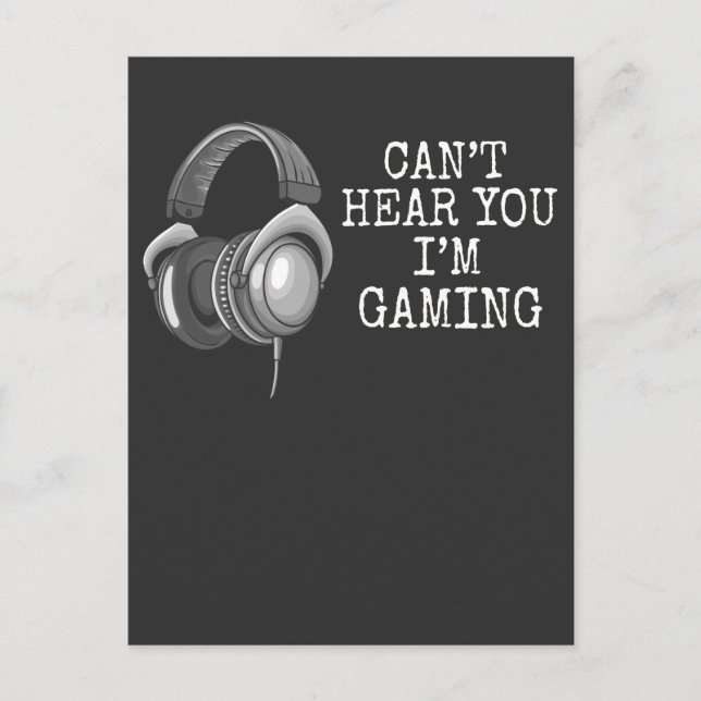 Funny Gaming Headset Kid Gamer Humour Postcard (Front)