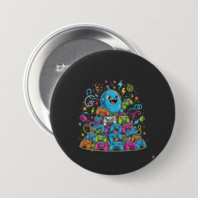 Funny Gaming Never Ends  7.5 Cm Round Badge (Front & Back)