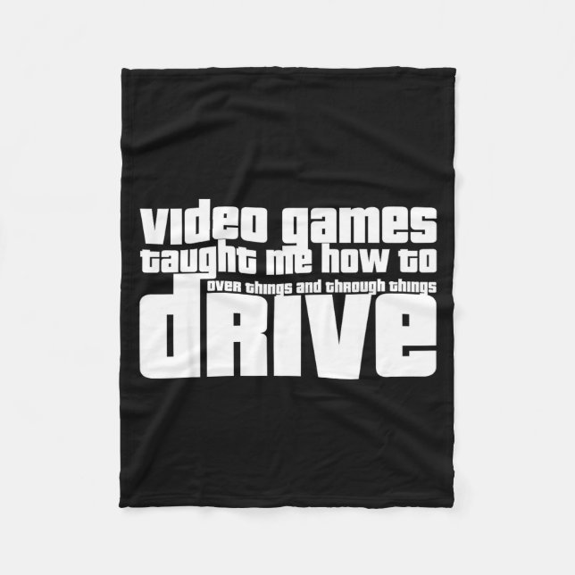 Funny Gaming New Driver Video Game Driving Instruc Fleece Blanket (Front)