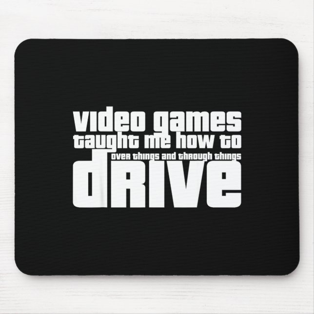 Funny Gaming New Driver Video Game Driving Instruc Mouse Pad (Front)