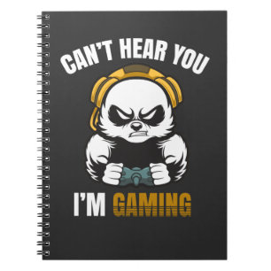 Funny Gaming Panda addicted Gamers Kid Headset Notebook