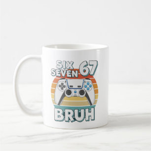 Funny Gaming Six Seven 67 Bruh Gamer Boy for Men B Coffee Mug