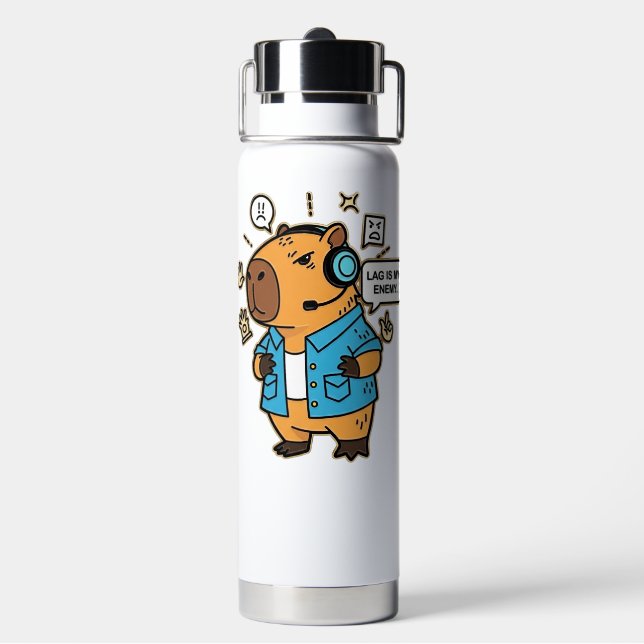 Funny Gaming Thermos – Lag Is My Enemy Personalize Water Bottle (Back)