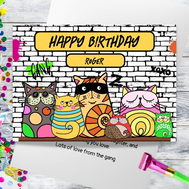 Funny Gangsta Cats Birthday Card (Funny Gangsta Cats Birthday Card)