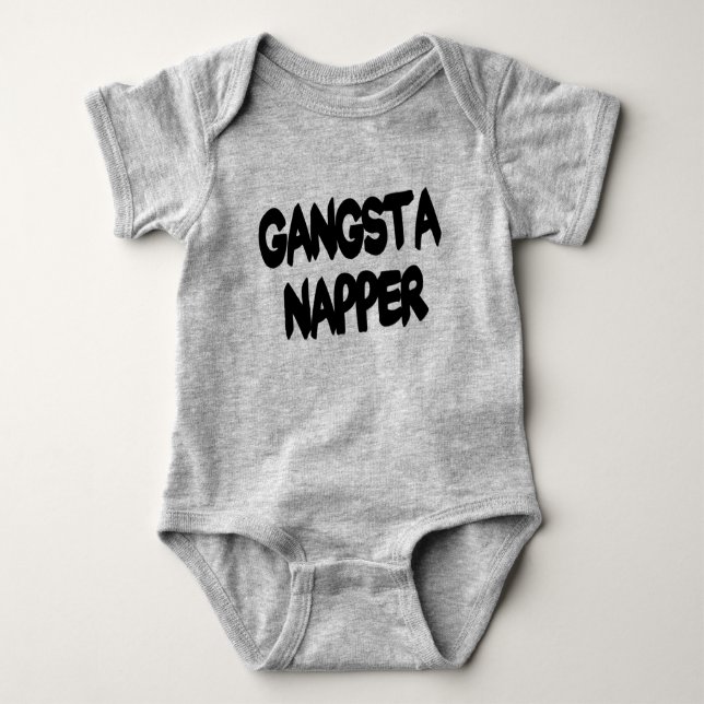 Funny Gangsta Napper baby shirt (Front)
