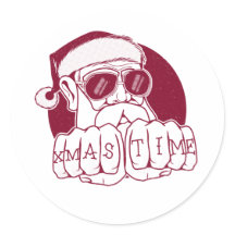 Funny Gangsta Santa Christmas Time Knuckle Tattoo