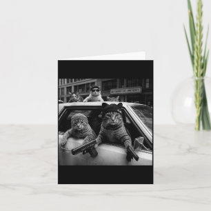 Funny Gangster Cats Men Women Lover Cat Street Gra Card