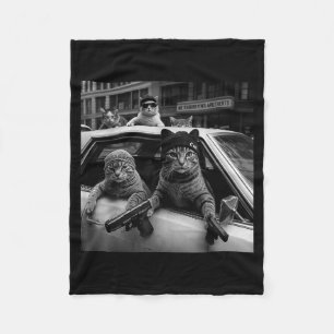 Funny Gangster Cats Men Women Lover Cat Street Gra Fleece Blanket