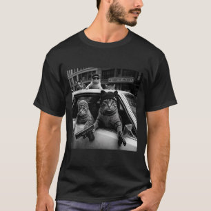 Funny Gangster Cats Men Women Lover Cat Street Gra T-Shirt