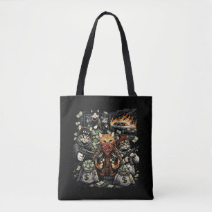 Funny Gangster Cats Street Feline Crew Tote Bag