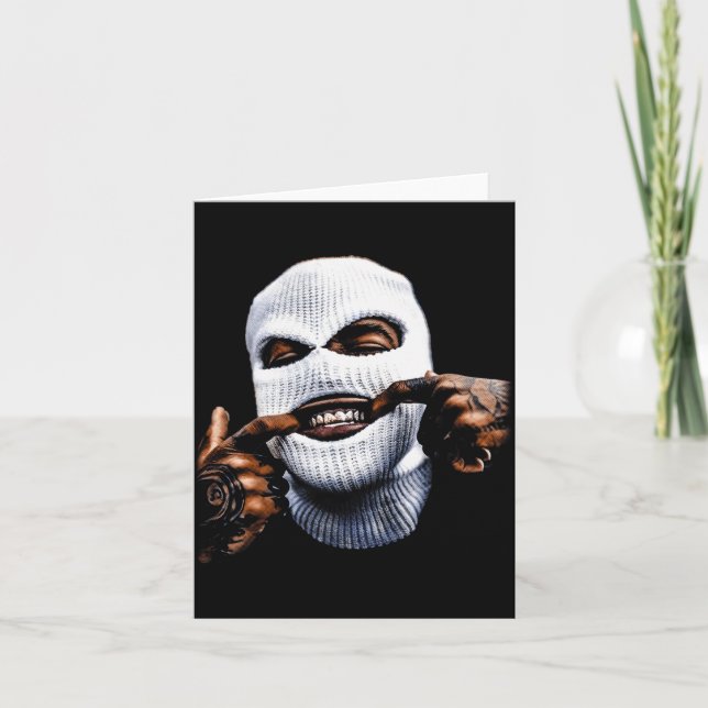 Funny Gangster Gangsta Hip Hop Hiphop Gold Teeth H Card (Front)