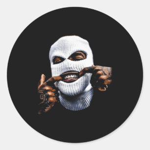 Funny Gangster Gangsta Hip Hop Hiphop Gold Teeth H Classic Round Sticker