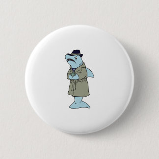 funny ganster shark 6 cm round badge