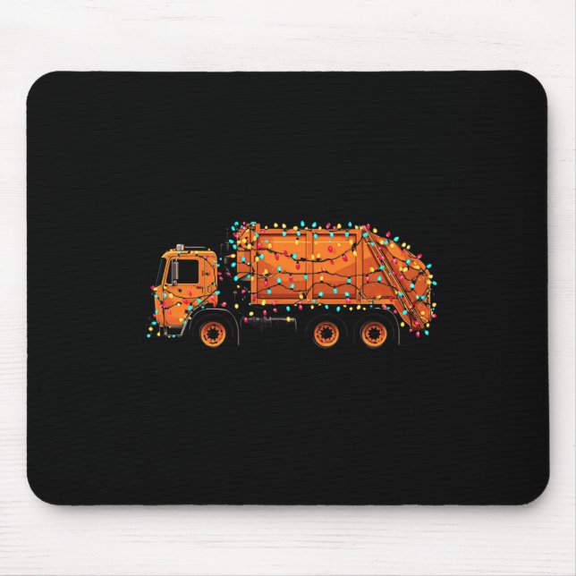 Funny Garbage Truck Christmas Graphics Lights Love Mouse Pad (Front)