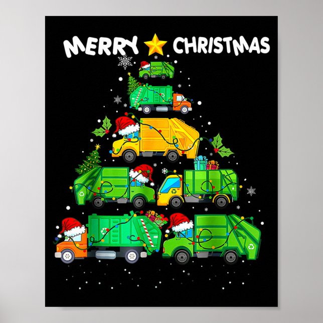 Funny Garbage Truck Christmas Tree Ornament Decor  (Front)