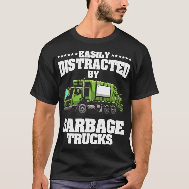 Funny Garbage Trucks Design Kids Men Women Trash T T-Shirt (Front)