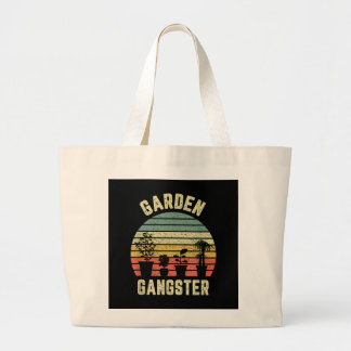 Funny garden gangster word art large tote bag