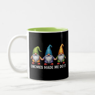 Funny Garden Gnomes The Gnomes Made Me Do It Two-Tone Coffee Mug