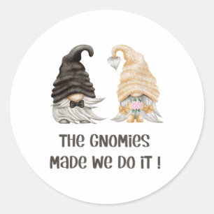 Funny Gardener Wedding - Bride & Groom - Mr &a Classic Round Sticker