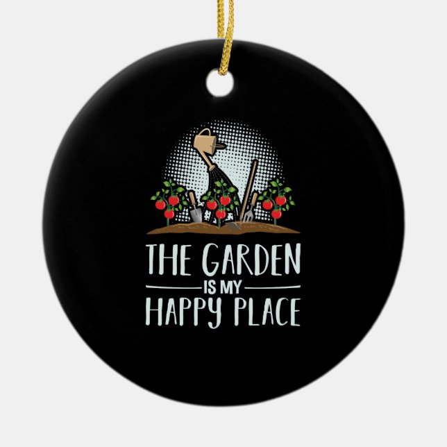 Funny Gardening Ceramic Ornament (Front)