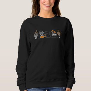 Funny Gardening Gardener Cat Watering Plants Cactu Sweatshirt