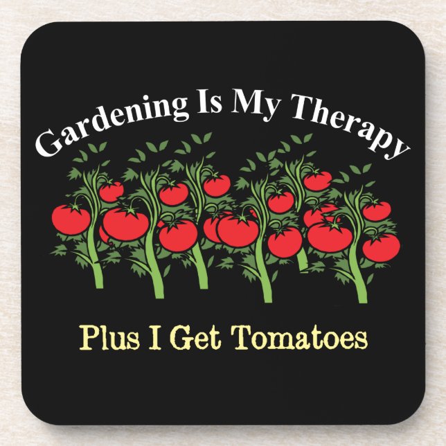 Funny Gardening Is My Therapy Coaster (Front)