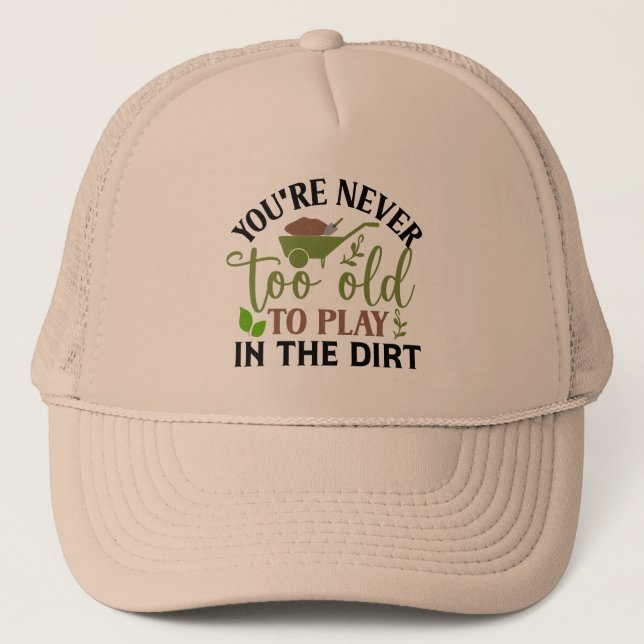 Funny gardening word art  trucker hat (Front)