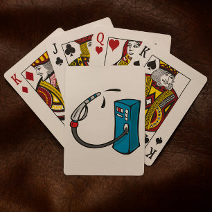 Funny Gas Pump Fuel Station Playing Cards