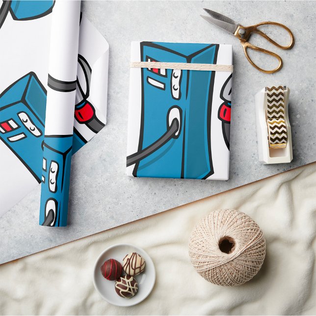 Funny Gas Pump Fuel Station Wrapping Paper (Creator Uploaded)