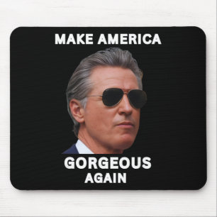 Funny Gavin Newsom Trolling Meme Make America Gorg Mouse Pad