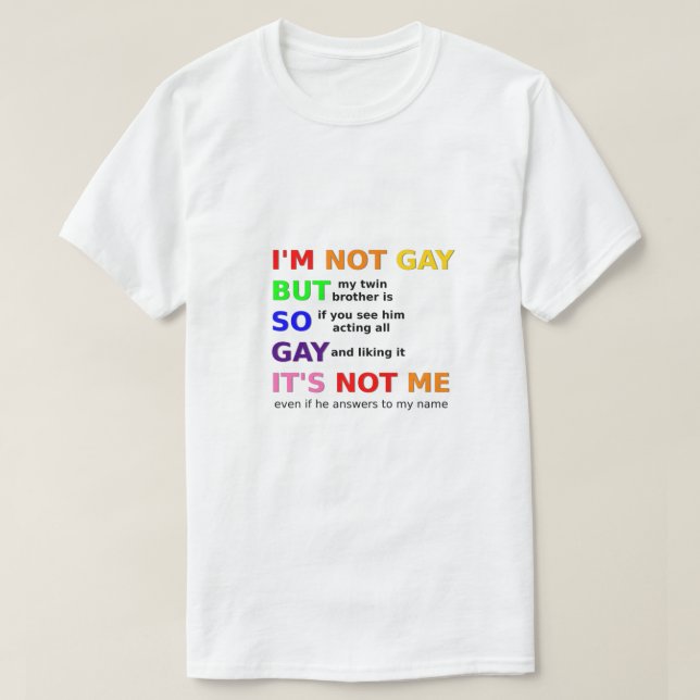 Funny Gay LGBTQ Saying Gay Gift Idea Black Rainbow T-Shirt (Design Front)