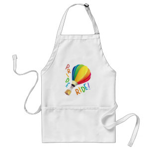 Funny Gay Pride Hot Air Balloon Rainbow Ride Gays  Standard Apron