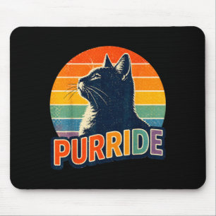 Funny Gay Pride Purride Cat LGBTQ Ally Rainbow Mouse Pad